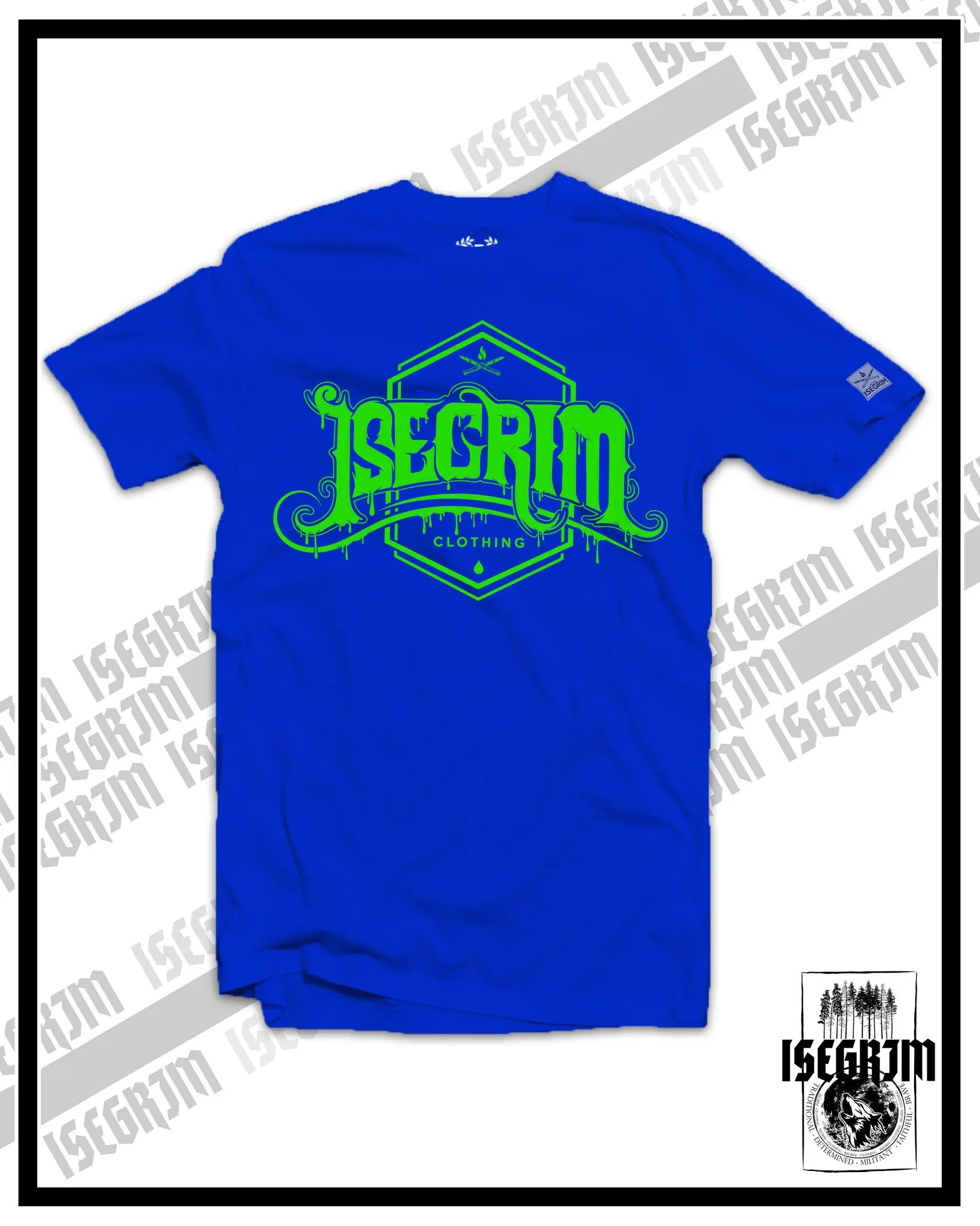ISEGRIM Shirt - DRIPPING blau