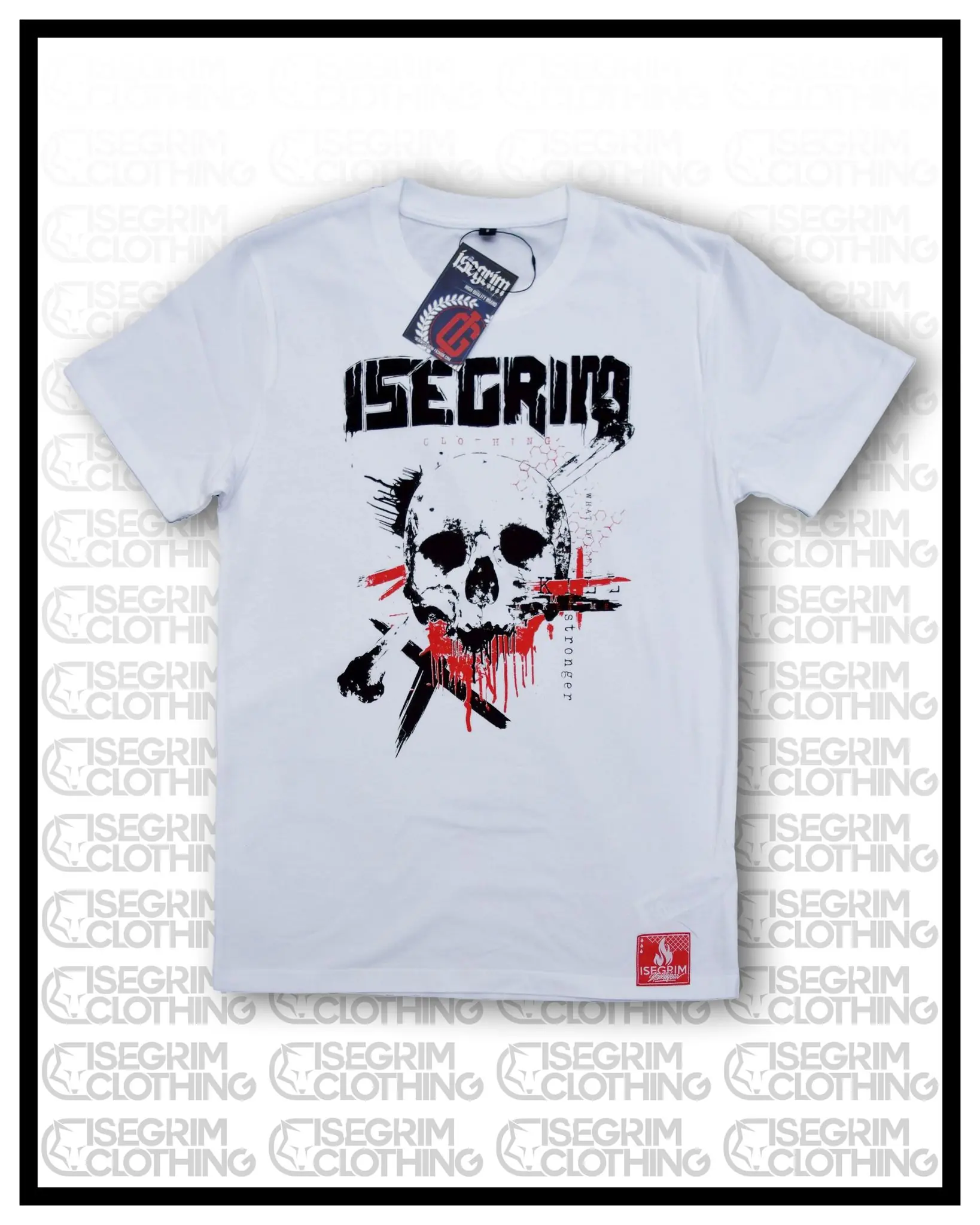 ISEGRIM Shirt - SCHÄDEL weiß