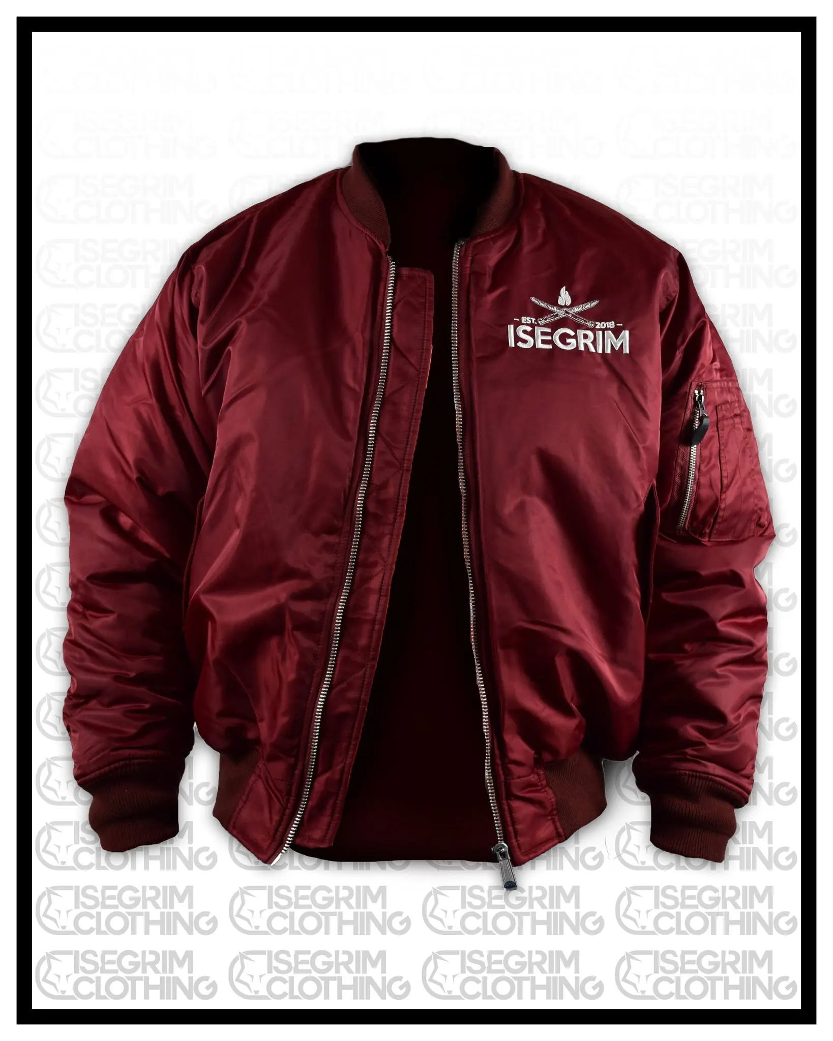 ISEGRIM Bomberjacke Weinrot