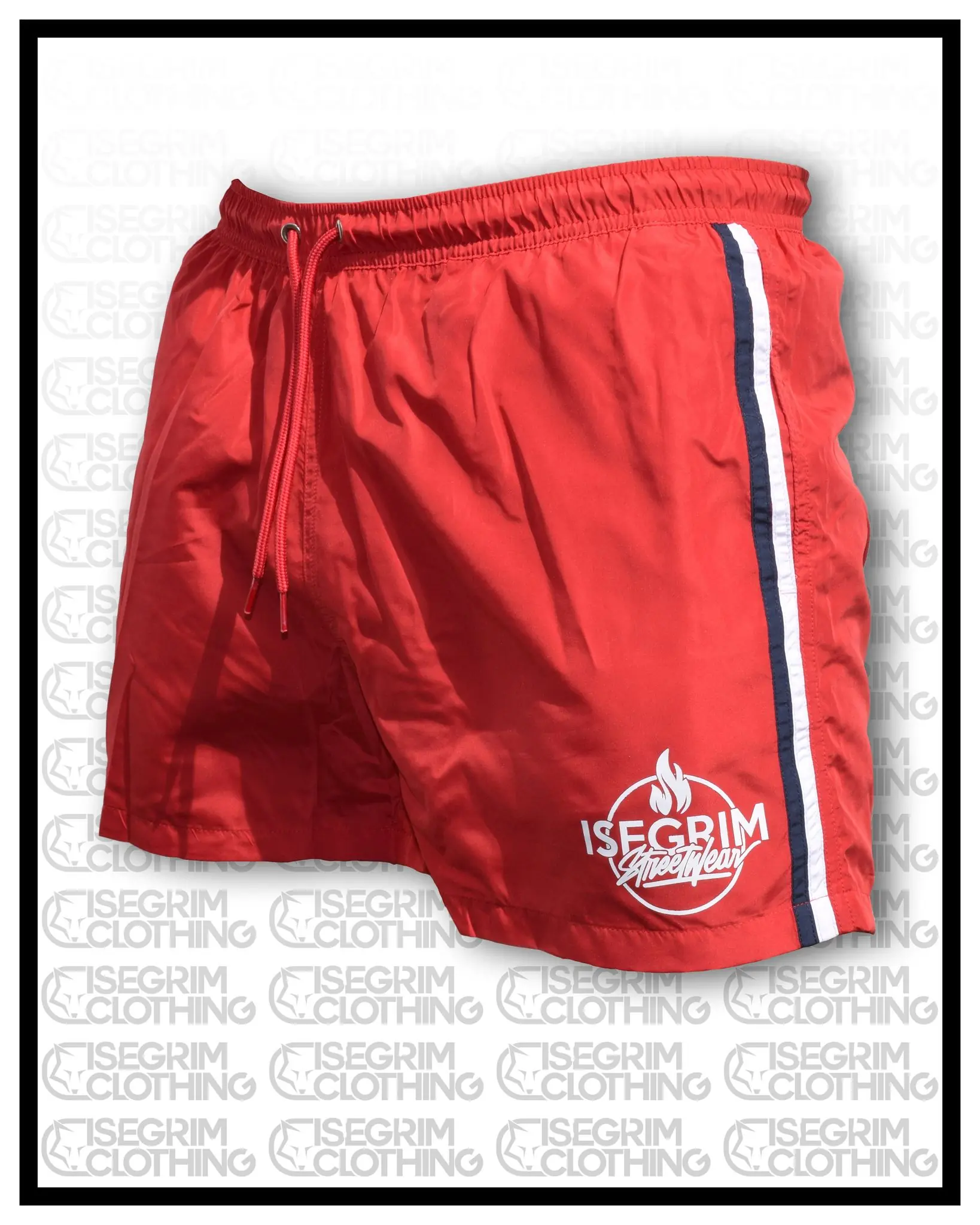 ISEGRIM Shorts 2Stripes Rot